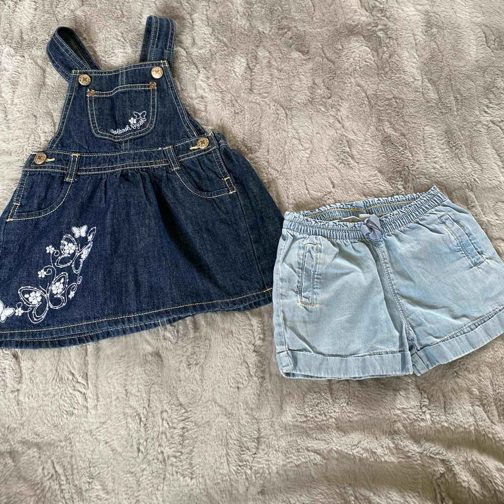 Overall Jean dress and short bundle